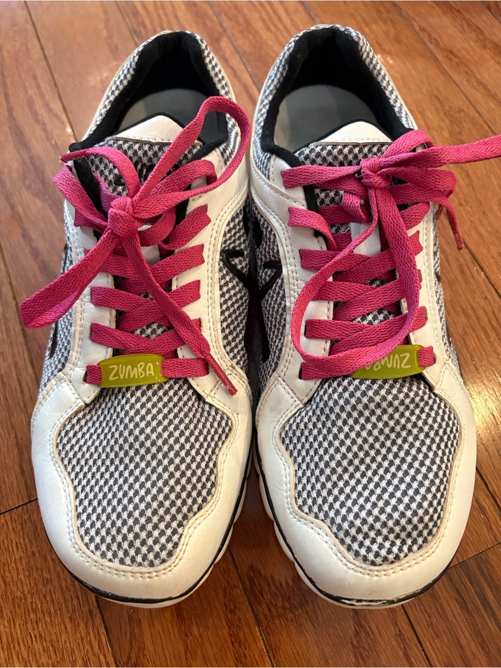 Zumba Fitness women’s White & Pink Lace-Up Sneakers